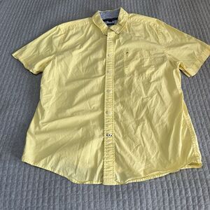 Tommy Hilfiger Classic Fit Men’s Yellow Cotton Easter Spring Button-Up Shirt L